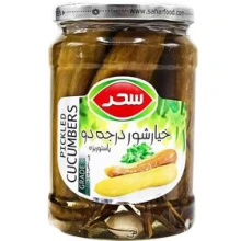 خیارشور درجه دو شیشه اختصاصی 630گرمی سحر